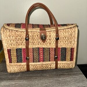 Tote Market Arm Bag Purse Large Woven Colorful Raffia Straw Beach Picnic Boho